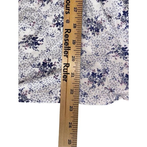 Carole Hochman Floral 1/4 Button Pajama Top Sleepwear Blue White Size XL - Picture 6 of 7